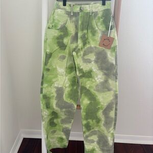 Green Tie-Dye Jeans